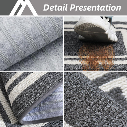 COSY HOMEER Kitchen Rugs 2 Pieces, 51x76cm+51x122cm, Absorbent and Stain-Resistant Kitchen Mats Non-Slip, Machine Washable Kitchen Runners Floor Mat
