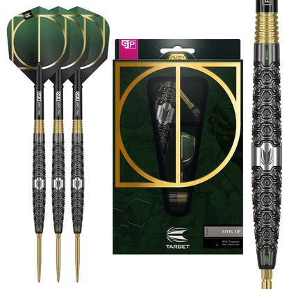 TARGET Darts Cult 01 90% Tungsten Swiss Point Steel Tip Darts Set, 21G | Swiss Point Dart Set, Tungsten Barrel, Professional Darts Set, Swiss Point