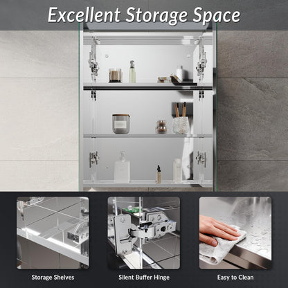 ELEGANT Bathroom Mirror Cabinet with LED Makeup Light, 520 x 650 mm
