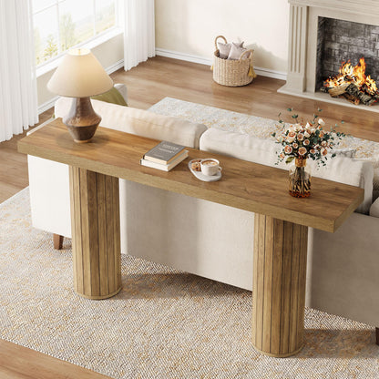 Tribesigns 160 cm Extra Long Console Table, Rectangular Foyer Table, Wooden Sofa Table Behind Couch, Farmhouse Wooden Entrance Table for Living Room