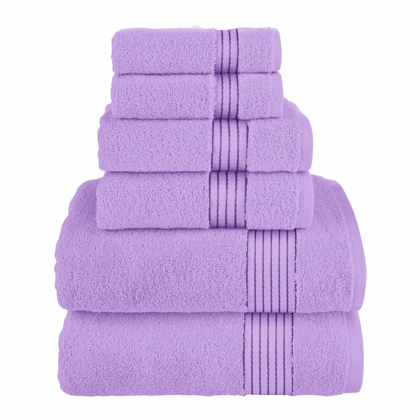 Elegant Comfort Premium Cotton 6-Piece Towel Set, Includes 2 Washcloths, 2 Hand Towels and 2 Bath Towels, 100% Turkish Cotton