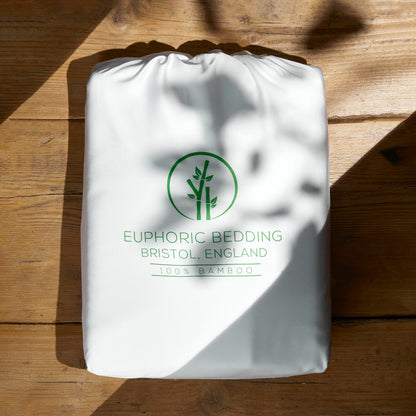 100% Bamboo Super Silky Soft Luxury 4 Piece Duvet Bed Set - Complete Bedding Set Includes Duvet Cover 2 Pillowcases and Deep Fitted Sheet by Euphoric