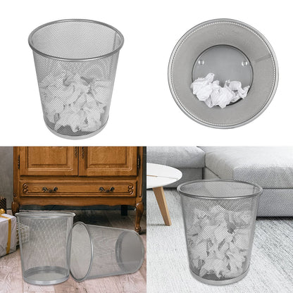 AHUNTTER 3 Pack Mesh Waste Paper Bin 12 Litres Metal Waste Basket Small Trash Can Rubbish Bin for Bedrooms Bathrooms Office Home Kitchens Supplies