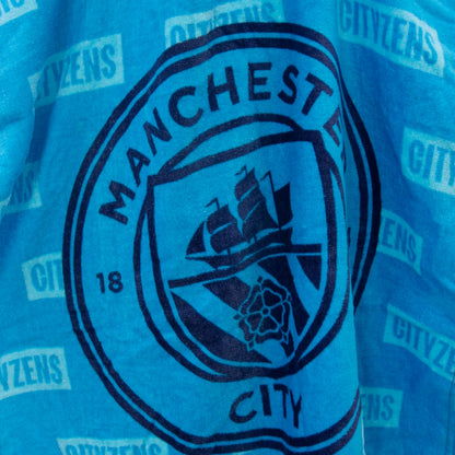 Manchester City FC Officially Licenced Hooded Towel Poncho | Super Soft Feel, Boots Design | Swimming Changing Robe Perfect The Home, Bath & Beach