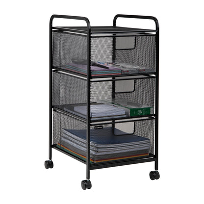 Mind Reader Metal Mesh, 12.75" L x 13.25" W x 25" H, Black
