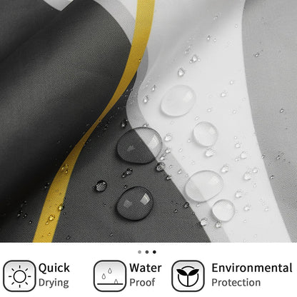 GCIREC Shower Curtain, 180x180cm, Modern Abstract Black Grey White Yellow Ombre Striped Minimalist Art Waterproof Fabric Machine Washable Bathroom