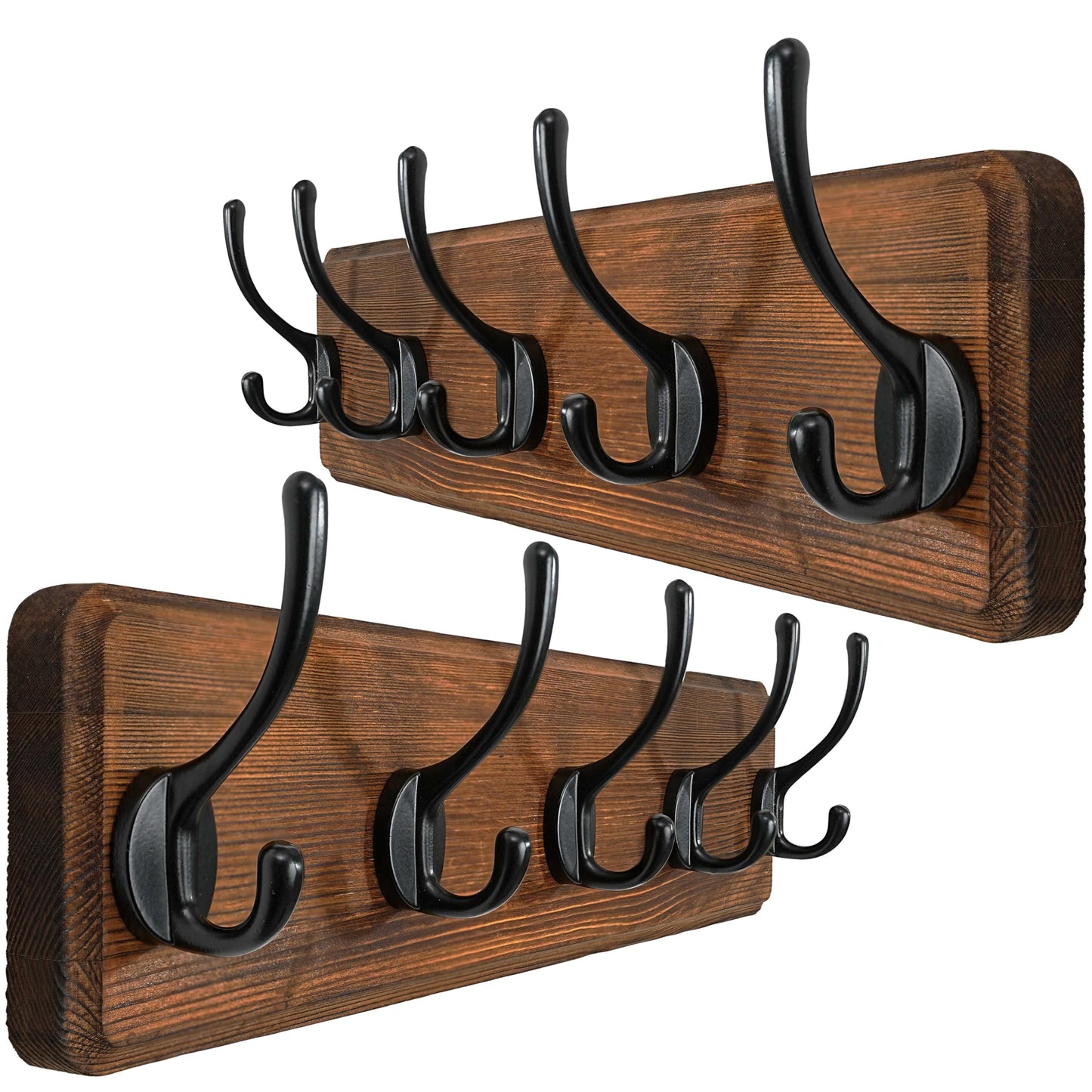 WEBI Coat Rack Wall Mount,Coat Hooks Wall Mounted,16" Hole to Hole,Rustic Large Coat Hanger Wall Hook Rack,5 Hooks for Hanging