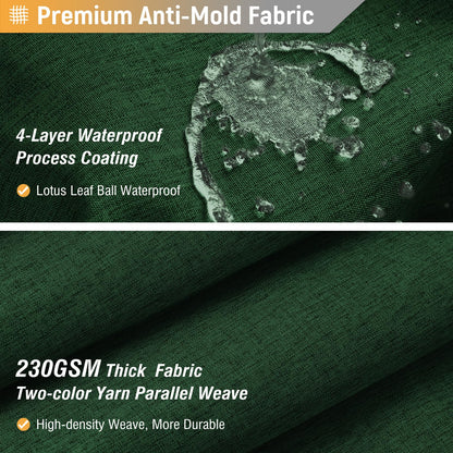 BTTN Linen Look Shower Curtain, Waterproof, 182x200cm, Emerald Green