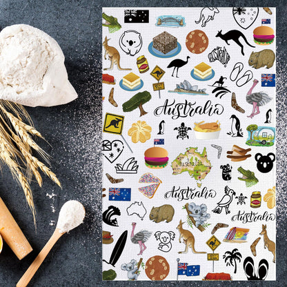 MYSOMY Australia Kitchen Towel Australian Kitchen Decor Australia Themed Gifts Australian Dish Towel Australia Housewarming Gift (Australia UK)