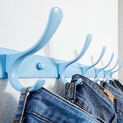 SKOLOO Coat Rack Wall Mounted - 6 Hooks, Pack of 2, Heavy Duty, Stainless Steel, Metal Wall Coat Hanger, Sturdy Wall Hooks for Hanging Coat, Jacket