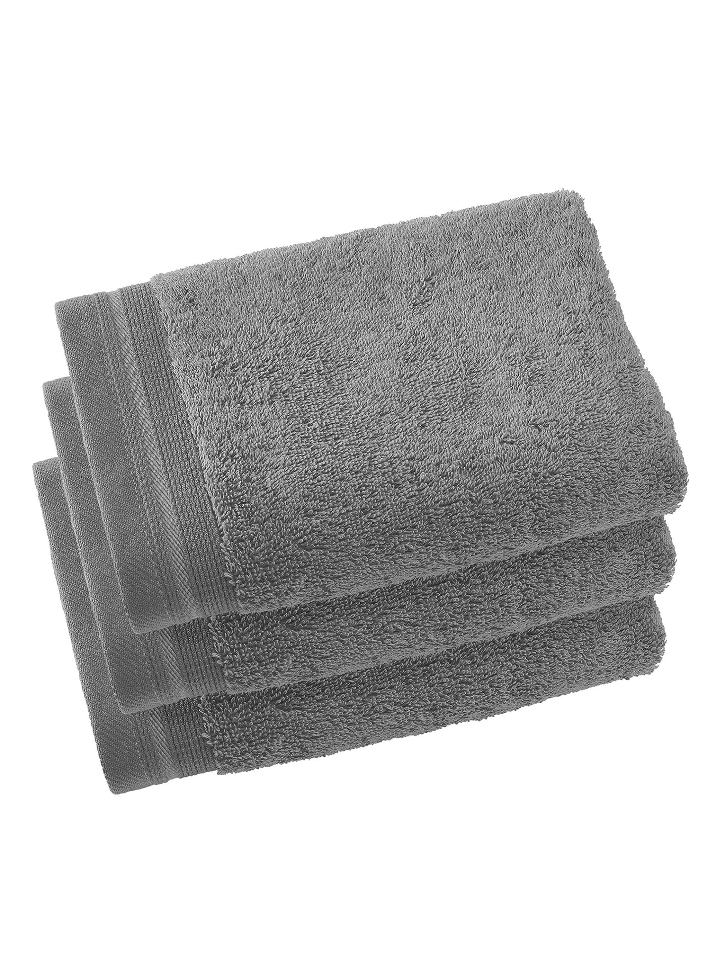 De Witte Lietaer Contessa Luxe Guest Towels, Cotton, Steel Grey, 40 x 60 cm, Pack of 3