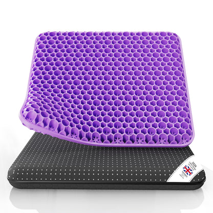YOYIKKO Gel seat cushion, breathable design gel cushion, relieve back pain pressure, suitable for car office home wheelchair chair kit (violet-94)