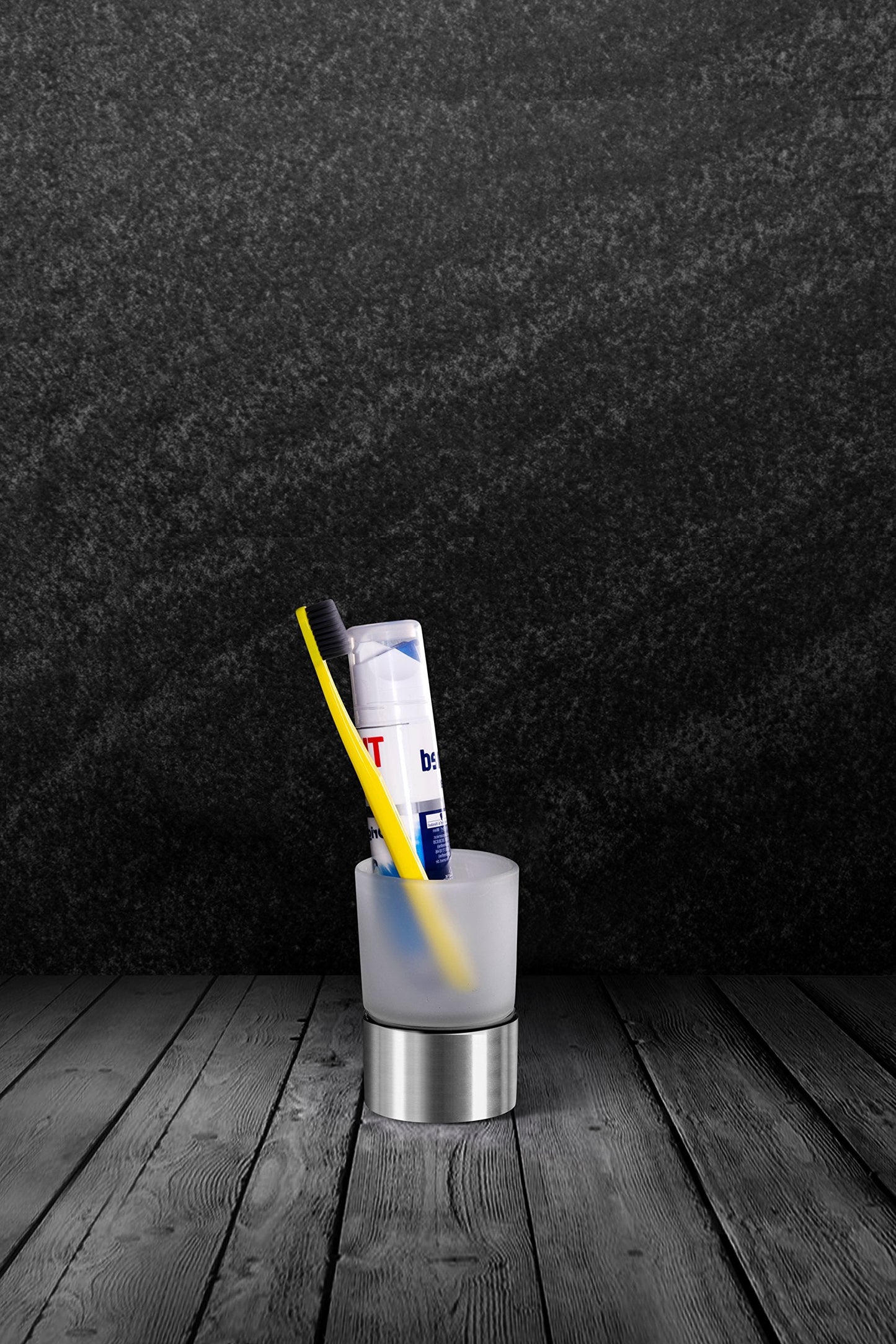 Ambrosya® | Exclusive Toothbrush Holder made of Stainless Steel | Bathroom Mug Glass Holder Mount Toilet Toothbrush Toothpaste Mug