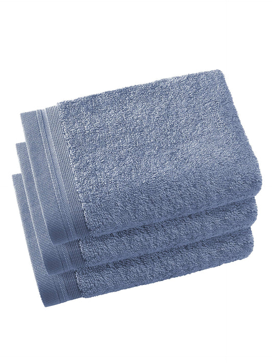 De Witte Lietaer Contessa Luxe Set of 3 Guest Towels, Cotton, Stone Blue 40 x 60 cm