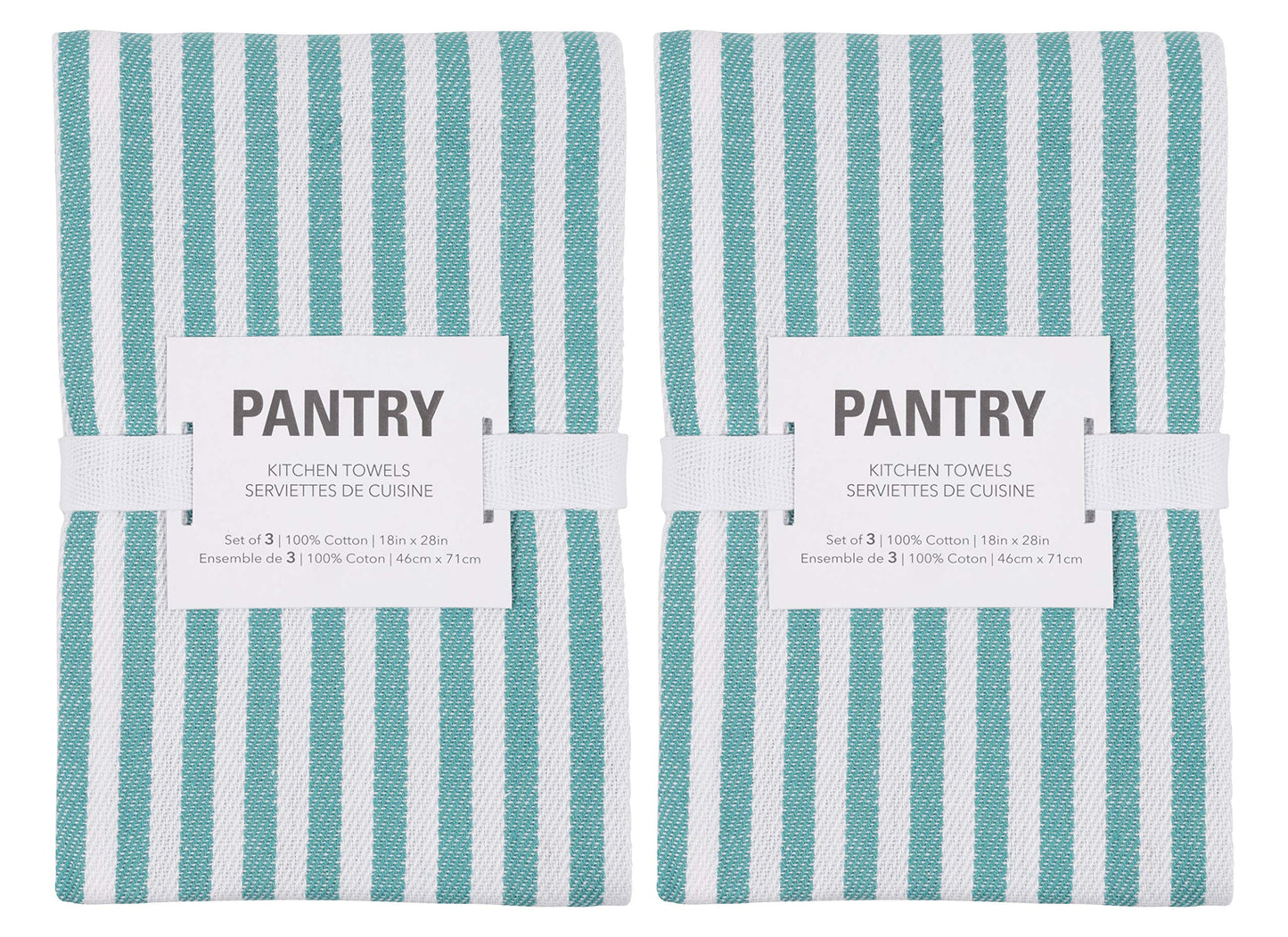 KAF Home Mixed Flat & Terry Kitchen Towels | Set of 6 18 x 28 Inches | 4 Flat Weave Towels for Cooking and Drying Dishes and 2 Terry Towels