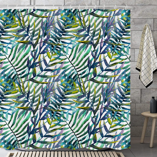 GOOESING Rainforest Shower Curtain Tropical Green Leaves Shower Curtain Bathroom Curtain with Hooks Bathroom Decor Washable Durable Waterproof Fabric