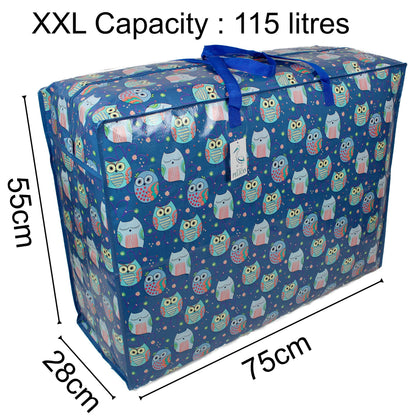 Storage Bags 115 ltr 2x Pack Sleepy Owls print
