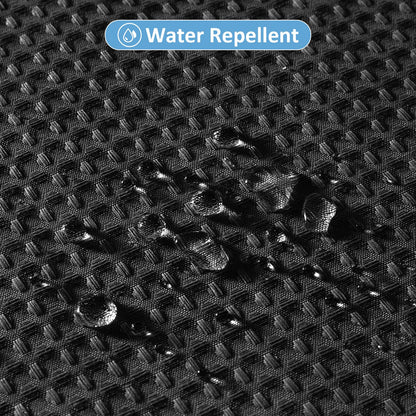 FY&XZH Heavy-Duty Waffle Weave Shower Curtain with Stainless Steel Hooks, Thick Fabric for Bathroom, Hotel, Spa & Salon-183 x 198cm (Black)