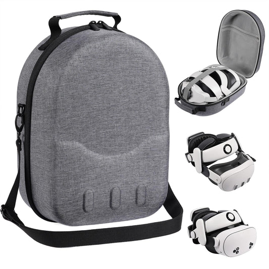 Large size Case for Meta Quest 3/3S, Compatible with Meta Quest 3/3S VR Headset, Controller Grips, Compatible with Battery Elite Strap, controllers