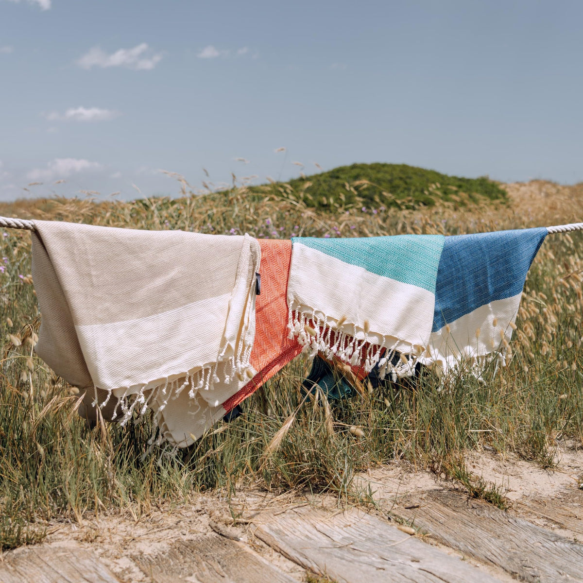 MOMOMUS Beach Towel 90 x 170 cm, 100% Cotton, Fouta Hammam Towel, Sea Green