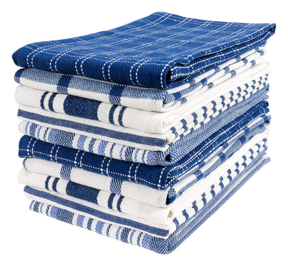 KAF Home Assorted Flat Kitchen Towels | Set of 10 Dish Towels, 100% Cotton - 18 x 28 inches | Ultra Absorbent Soft Kitchen Tea Towels