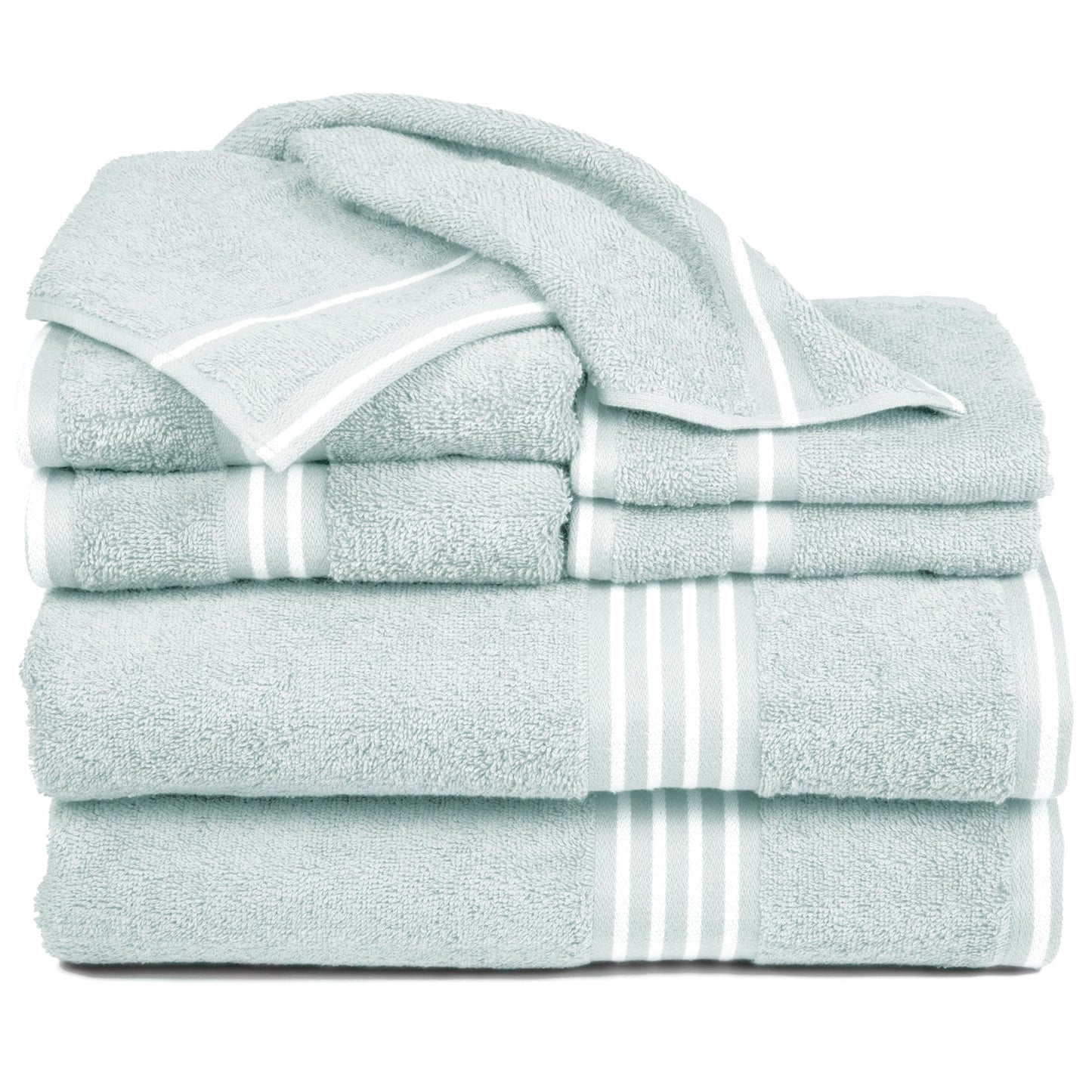 Lavish Home Rio 8 Piece 100% Cotton Towel Set - Seafoam