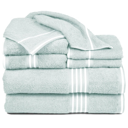 Lavish Home Rio 8 Piece 100% Cotton Towel Set - Seafoam