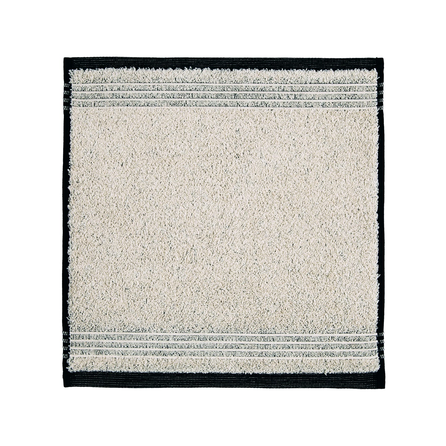 Möve Eden face cloth 30 x 30 cm, 80% cotton / 20% linen, nature/black