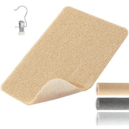 XIYUNTE Soft Shower Mat Non Slip Anti Mould 60 x 40 cm, INCL. Hooks for Drying, PVC Bath Mat Non Slip Anti Mould
