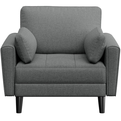 Yaheetech Dark Grey Fabric Oversized Ergonomic High Back Lounge Armchair