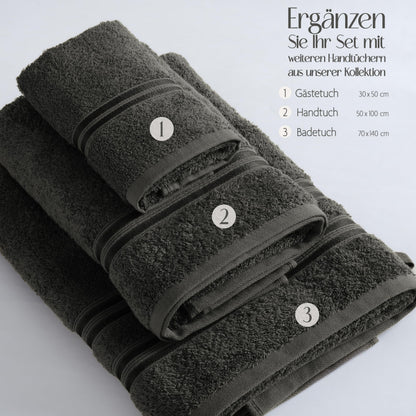 Hammetex Guest Towels Set of 5 30 x 50 cm 100% Cotton Terry Cloth