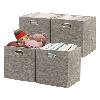 Posprica 3X Thicker Collapsible Storage Bins,13×13 Foldable Storage Cube Boxes Fabric Drawer for Closet Shelf Cabinet Bookcase