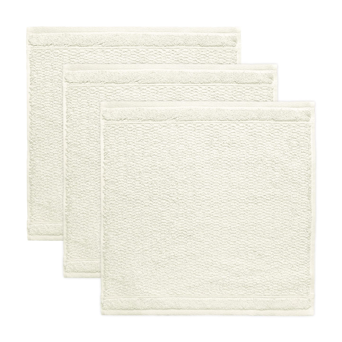 Frottana Pearl soap cloth 30 x 30 cm made of 100% cotton, ivory 3er set