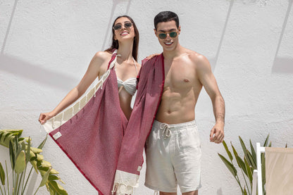 NOUR Premium 100% Cotton Turkish beach towel, Pack of 2, 100 x 200 cm, Picnic Blanket, Sauna & Hammam Towels, Extra Light, Absorbent, Quick-Drying