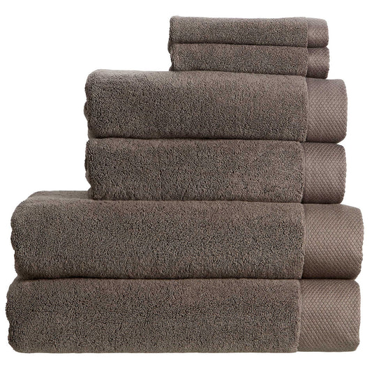 Christy Luxe 6 Piece Towel Set | Soot Brown | Luxe Heavyweight 100% Turkish Cotton | Ultra Soft | Super Absorbent | 730GSM | 2 Bath Towels 2 Hand