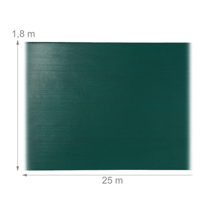 Relaxdays Fence Netting, Privacy Shield For Fences & Railing, HDPE Net, UV-resistant, Weatherproof, 1.8 x 25 m, Green