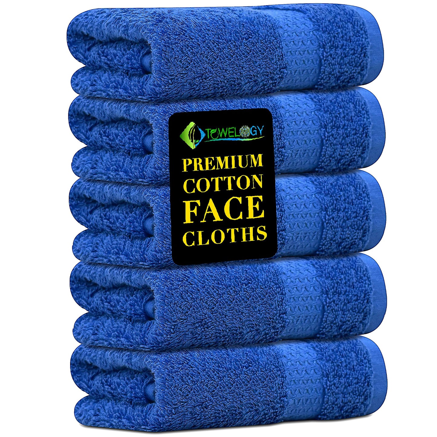 Towelogy? Cotton Face Cloths - Super Soft, Ultra Absorbent & Non Abrasive Flannel Wash Cloths - Luxuriously Plush and Large 33x33cm Face Towels for