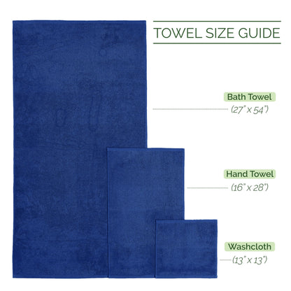 Elegant Comfort 100% Turkish Cotton Corduroy Ribbed Luxury Bath Towels 6-Piece Set, Premium Feel - Quick Dry, Highly Absorbent