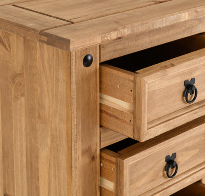 Seconique Corona 5 Drawer Narrow Chest in Distressed Waxed Pine