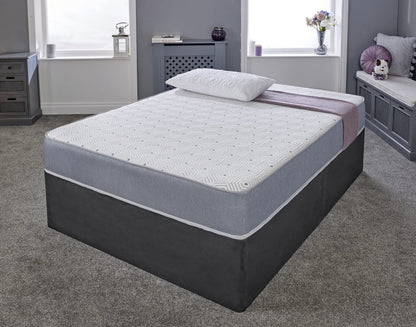 The eXtreme Comfort Ltd Small Double Grey Vapour Pod Memory Fibre Sprung Mattress. Spring Small Double Mattress With Memory Fibre Layer