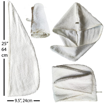 LLAMAXY 100% Pure Organic Cotton Hair Towel - Quick Twist Rapid Dry Turban Wrap for Adult and Child - 1 Pack Orange
