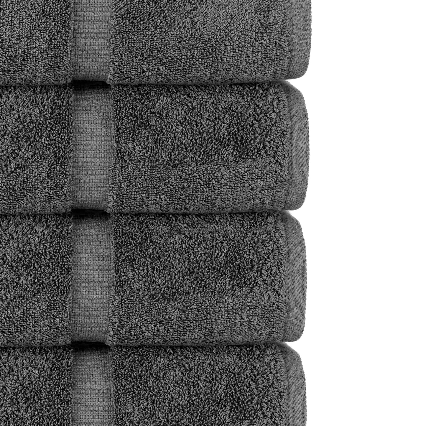 Chakir Turkish Linens Premium Turkish Towels Hotel & Spa Quality 100% Cotton Soft and Absorbent 4 Piece Bath Towel Dark Grey