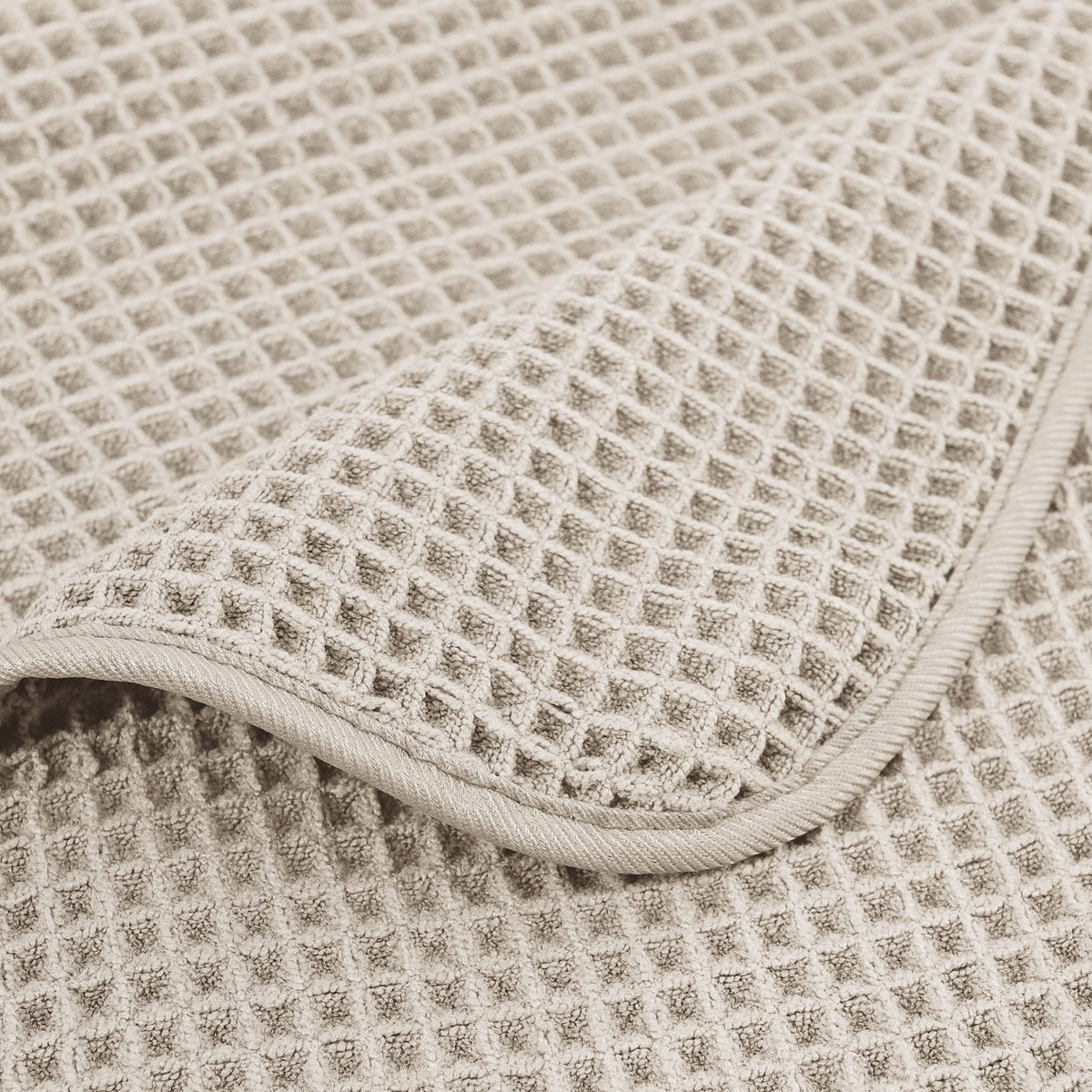 POLYTE Microfibre Oversize Quick Dry Lint Free Bath Towel, 152 x 76 cm, 4 Pack (Beige, Waffle Weave)