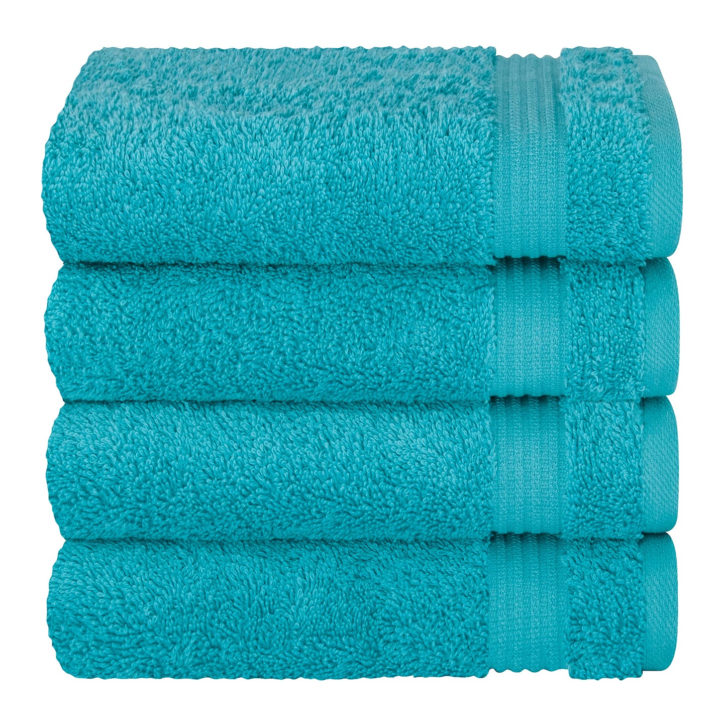 Cotton Paradise Hand Towels for Bathroom, 100% Cotton Turkish 4 Piece Hand Towel Set, Soft Absorbent Face Towels Clearance Set, Aqua Blue Hand Towels