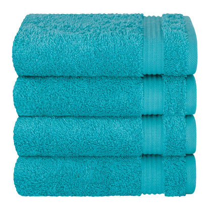 Cotton Paradise Hand Towels for Bathroom, 100% Cotton Turkish 4 Piece Hand Towel Set, Soft Absorbent Face Towels Clearance Set, Aqua Blue Hand Towels