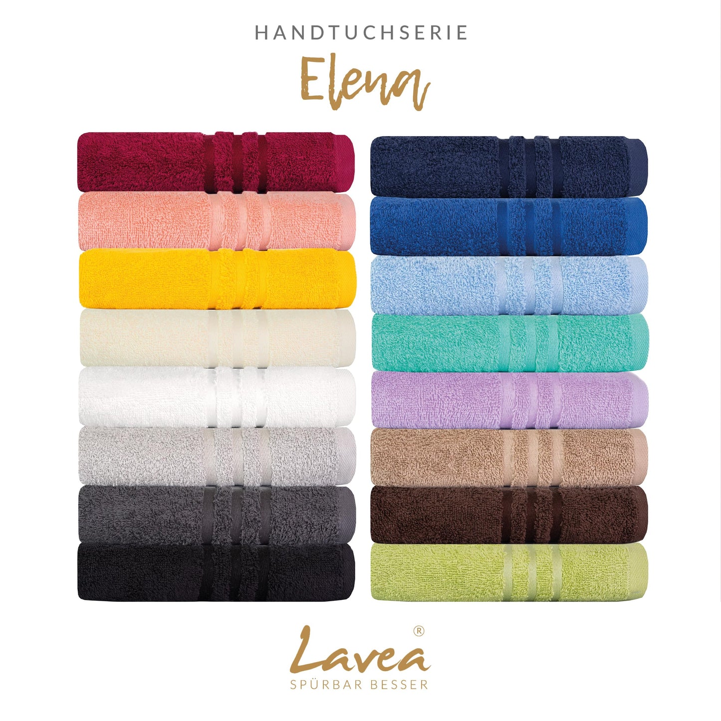 Lavea Elena Terry Towel Set of 10 Flannel 30 x 30 cm Bordeaux