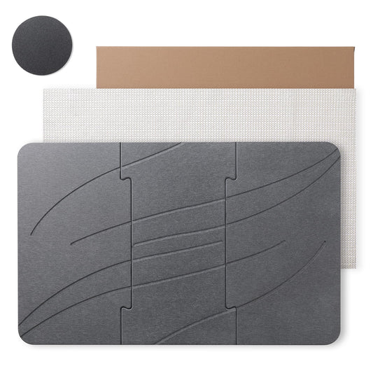 Dai Lufei Stone Bath Mat, Foldable Diatomaceous Earth Bath Mat, Super Absorbent Bath Mat, Quick Drying, Non-Slip for Bathroom, Easy to Clean