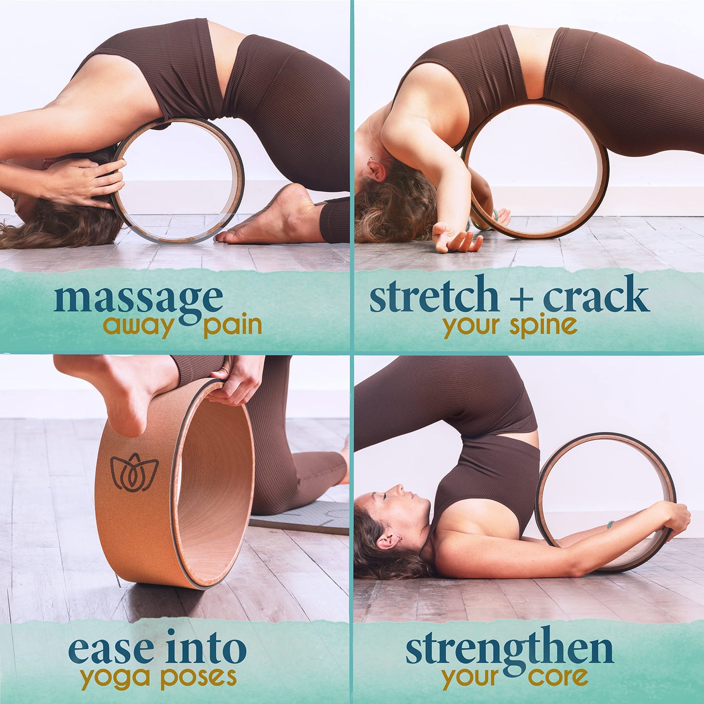Florensi Back Roller - Back Stretcher, Back Cracker, Popper, Yoga Wheel, Deep Tissue Massager - For Back Pain Relief, Back Cracking, Yoga Stretching,