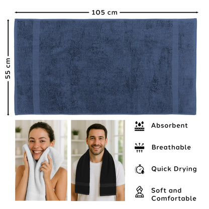 Caleffi 3X Large Bath Towel Set, 55x105cm, 100% Cotton Bath Set - Soft and Absorbent, Great for Bathroom, Face and Daily Use, Shower Towel