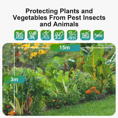 Garden Insect Netting Fine Mesh: 3x15m Vegetable Protection Net Butterfly Netting for Plant Fruit Carrot fly Crop Protect Anti Bug Pest Silver